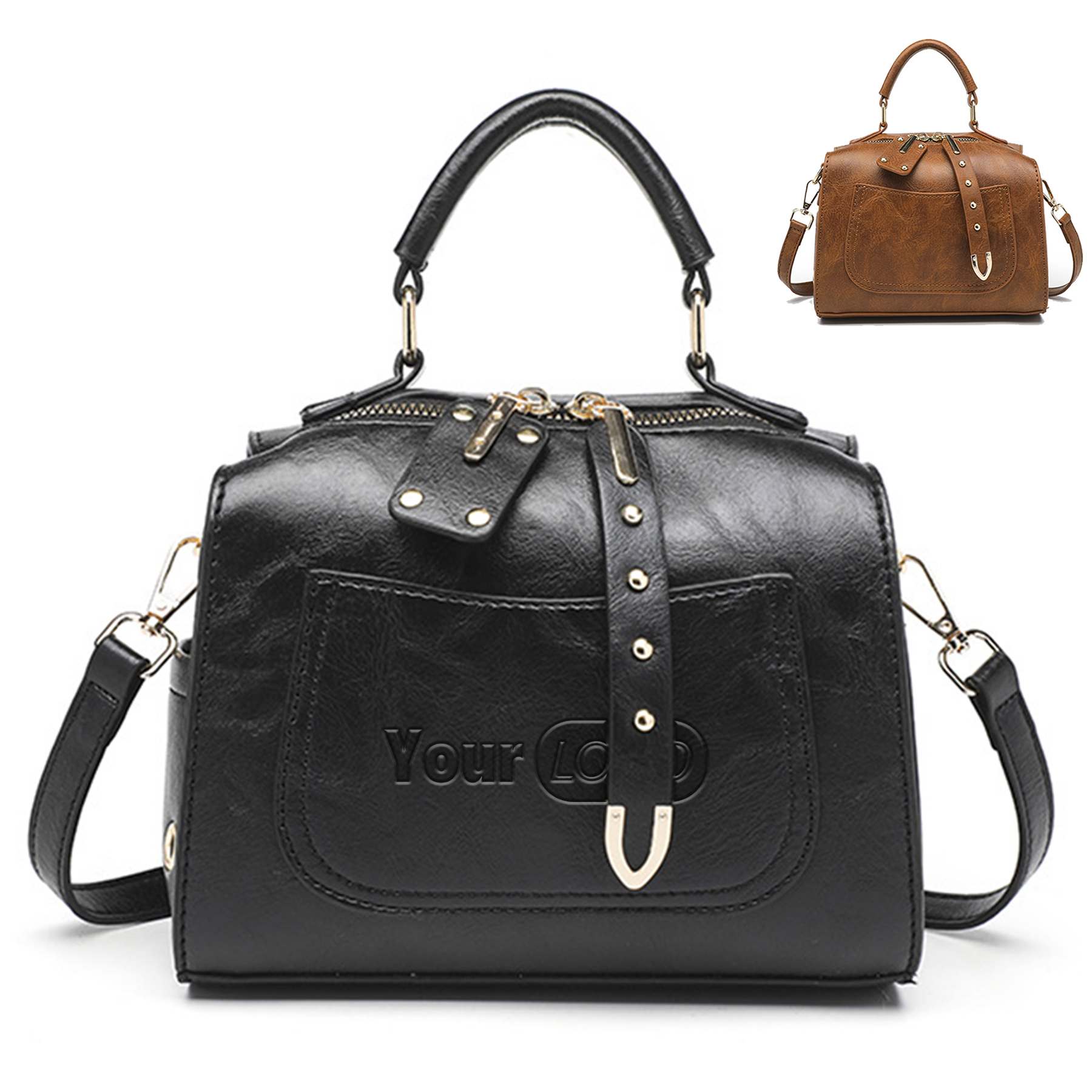 Pu Leather rivet Crossbody Bag for Women Offers Zipper 3