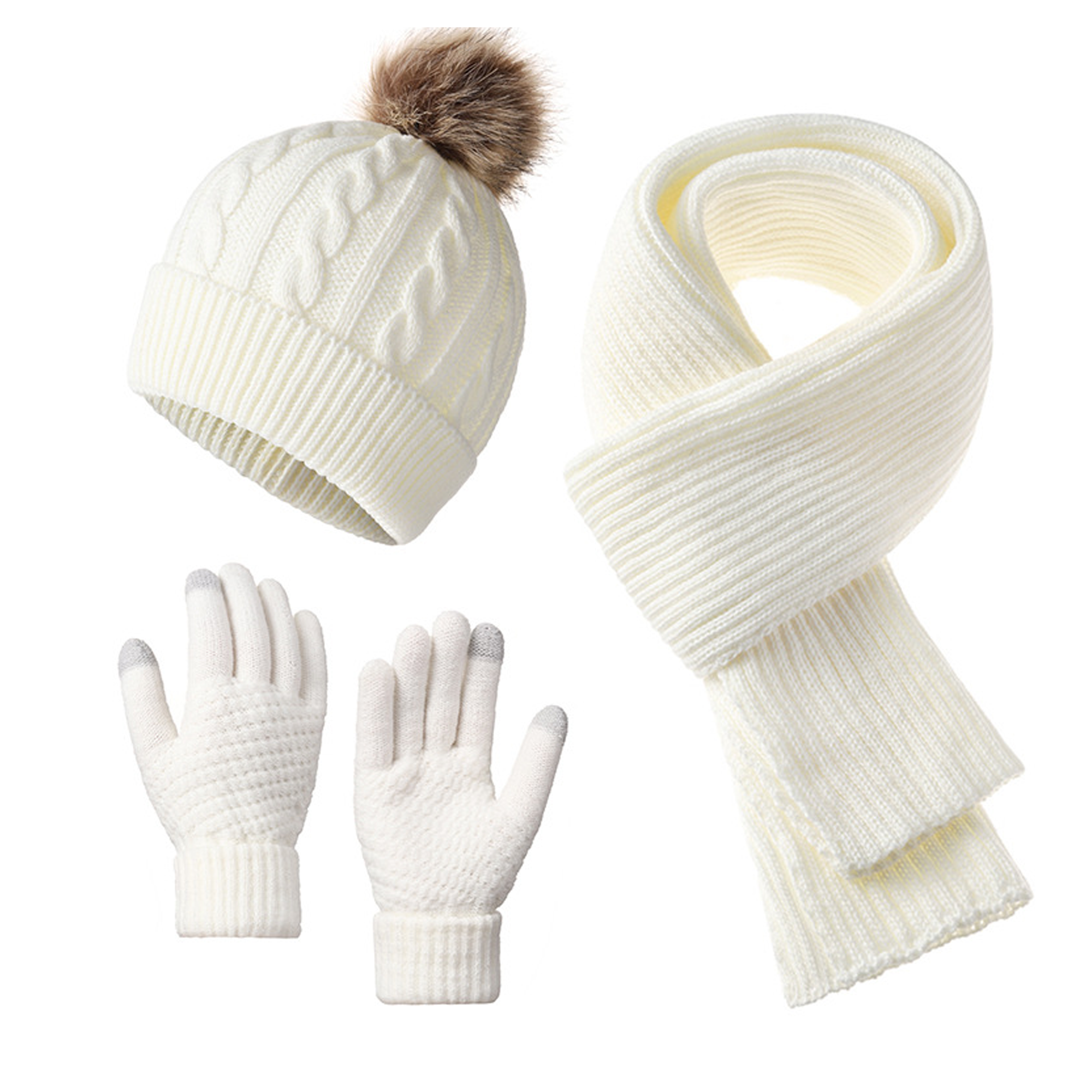 Warm Winter 3-Piece Set (Hat, Scarf, Gloves) MOQ 20 8
