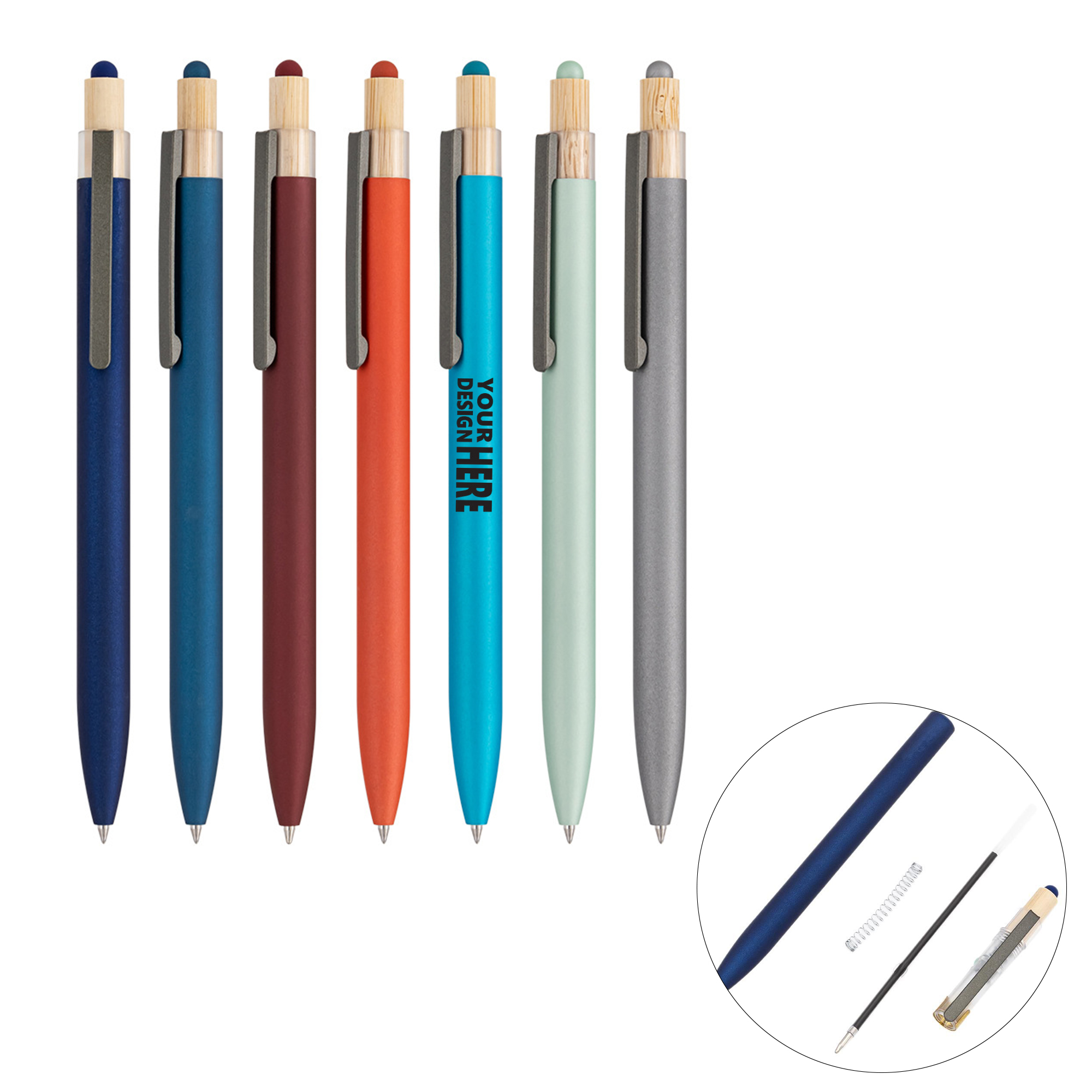 Eco Bamboo Cap Gel Pen With Aluminum Barrel 1