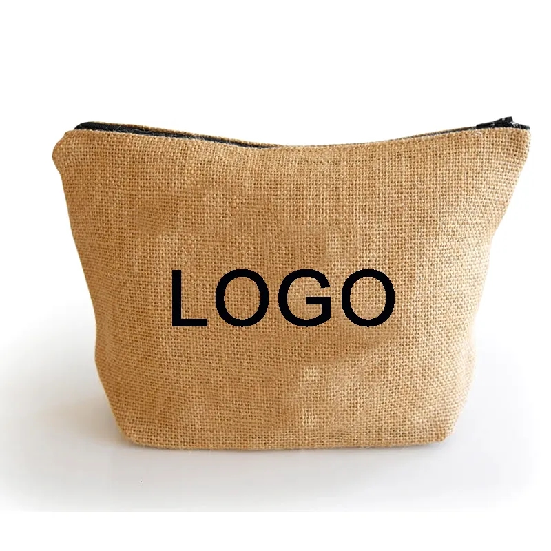 Custom Jute Zipper Pouch 2