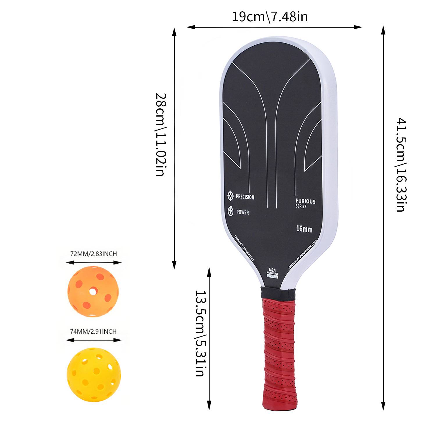Durable Hot-Press Carbon Fiber Pickleball Paddle 3