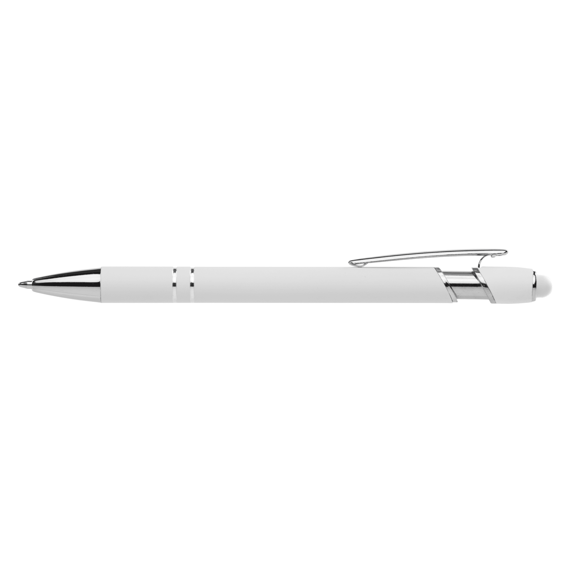 Ellipse Softy White Barrel Metal Pen w/ Stylus 25