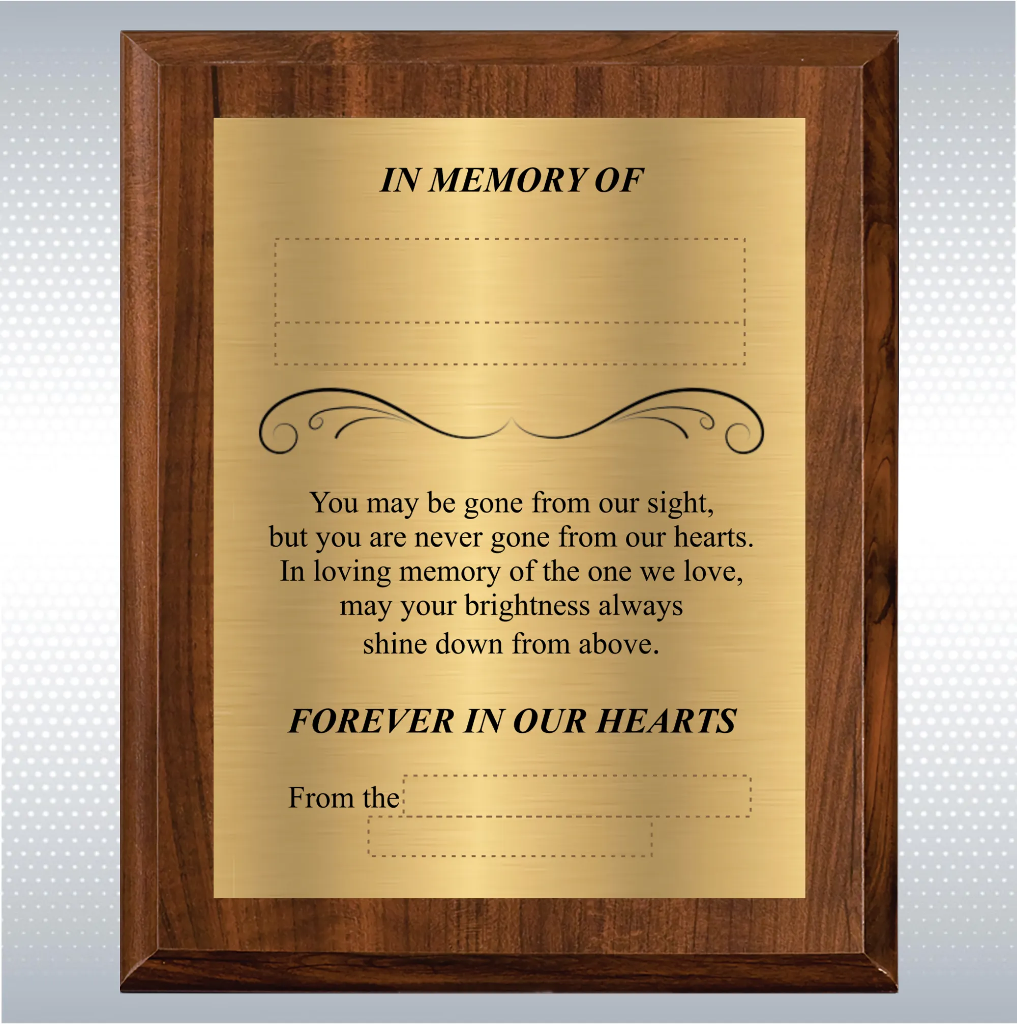 Cherry Finish Personalized Memorial Gift Aaward 20