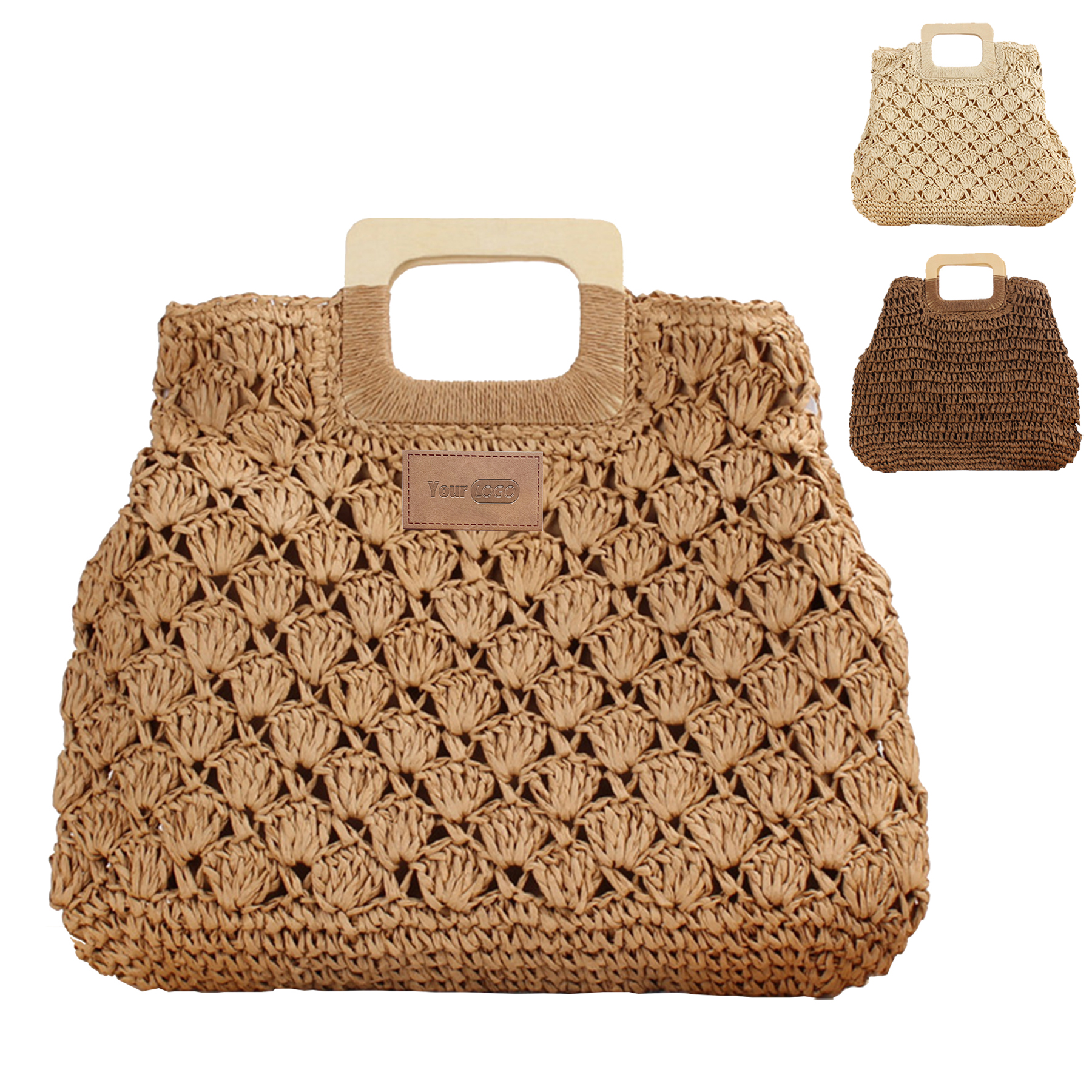 Straw Beach Handbags with Lining Pockets for Women 2