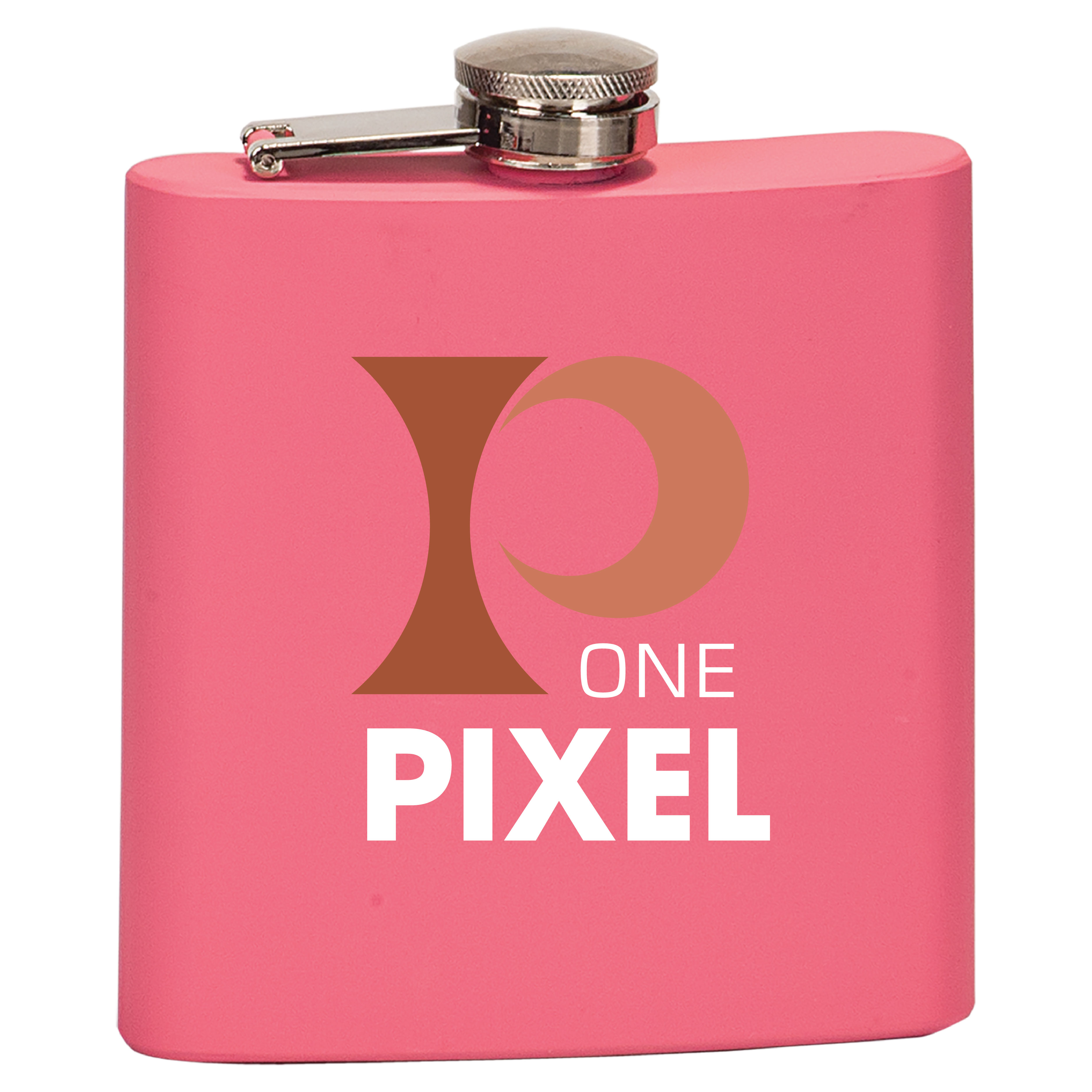 6 oz. Matte Pink Stainless Steel Flask, custom water bottle with logo imprint 4