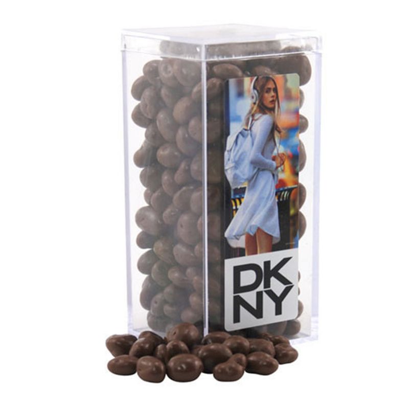 Acrylic Box with Chocolate Covered Raisins 1