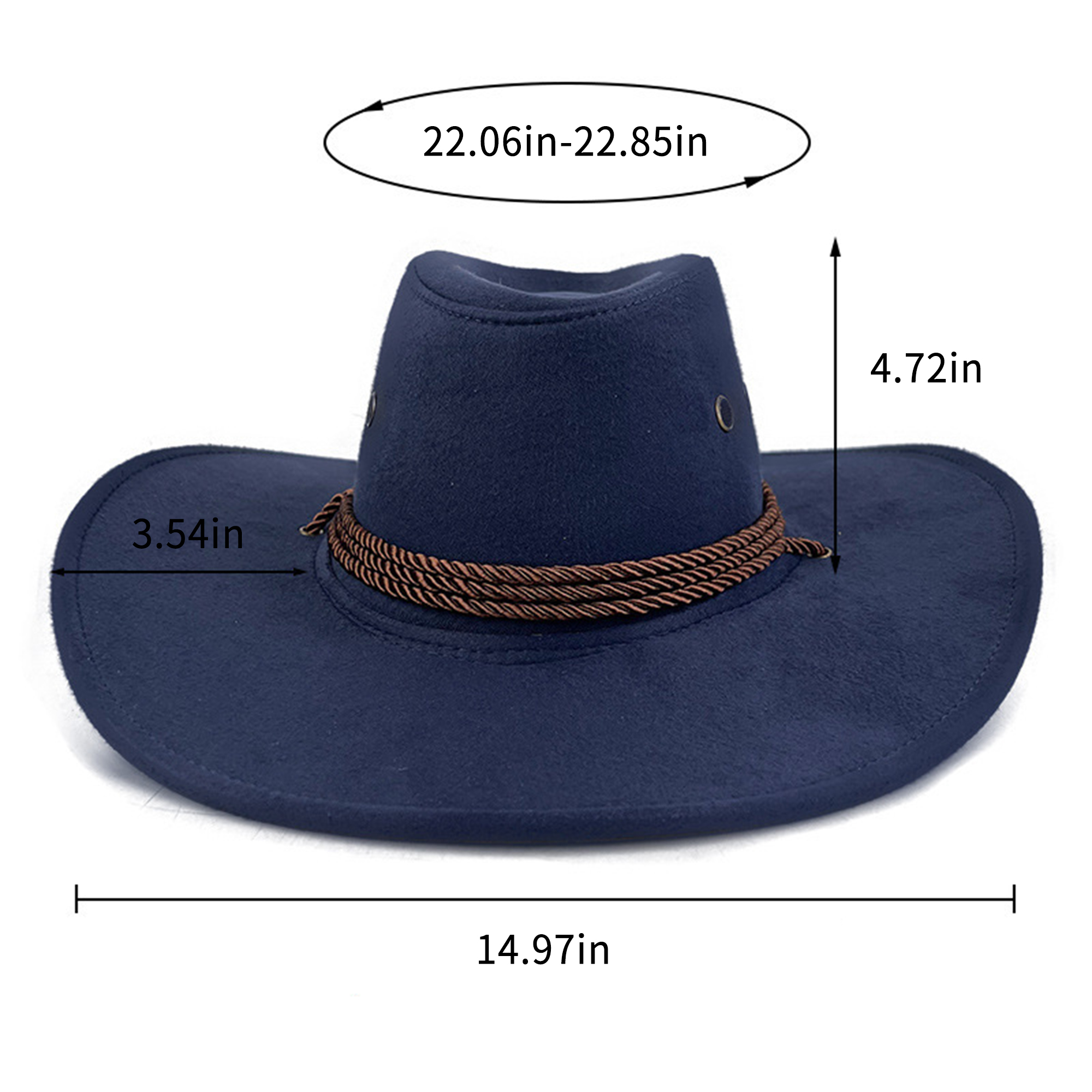 Unisex Leather Sun Protection Western Cowboy Hat 3