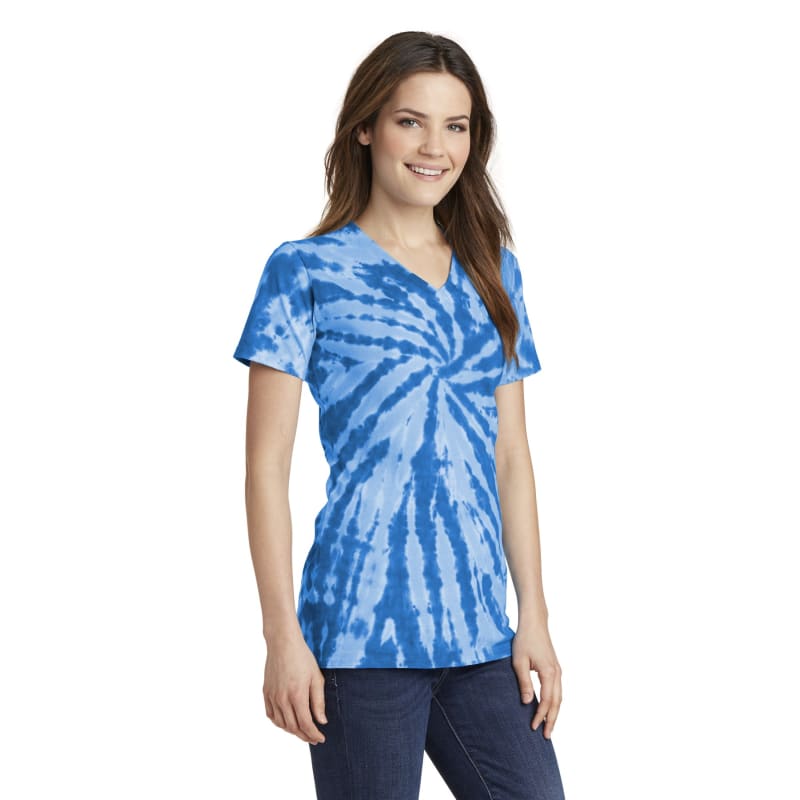 Port & Company Women's Tie-Dye V-Neck Tee. 62