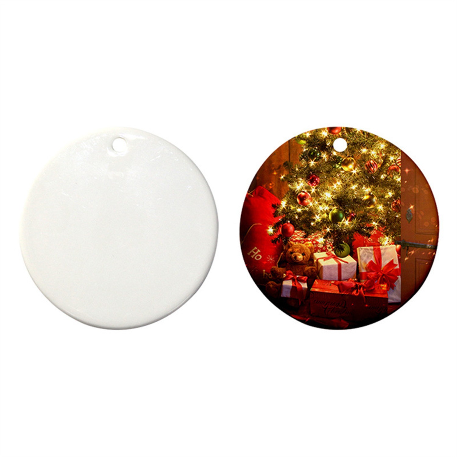 Round Ceramic Christmas Ornament 4