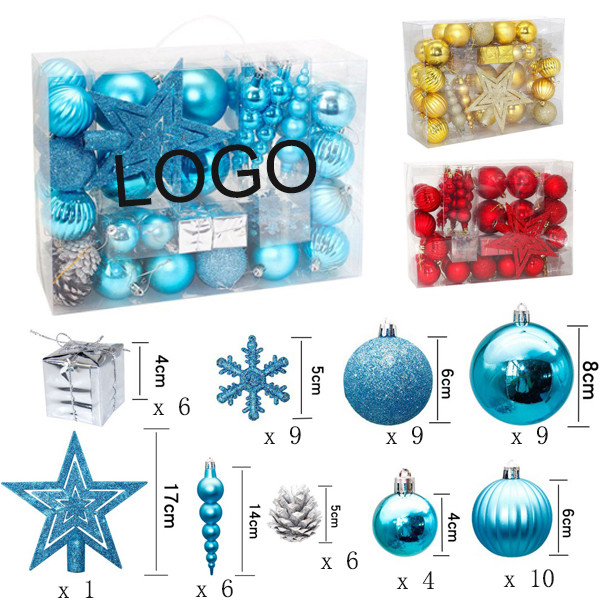 60 Pcs Shatterproof Christmas Ornament Set 2