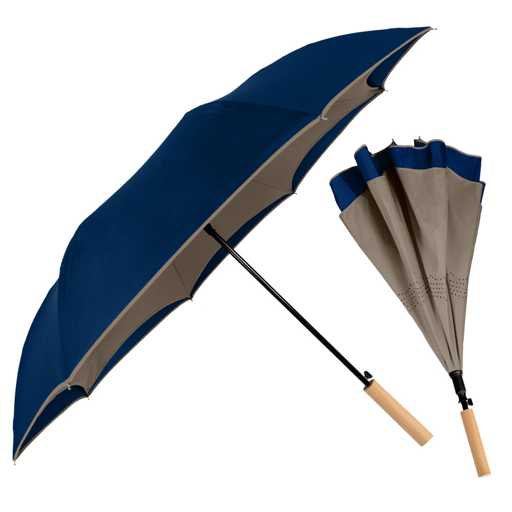 Eco-Friendly - The Enviro Inversa Inverted Umbrella - Recycled Materials/Bamboo Handle 2