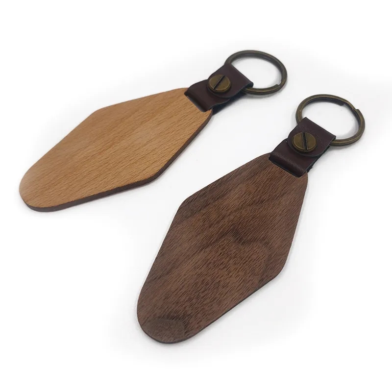 Personalised Vintage Wood Keychain 2