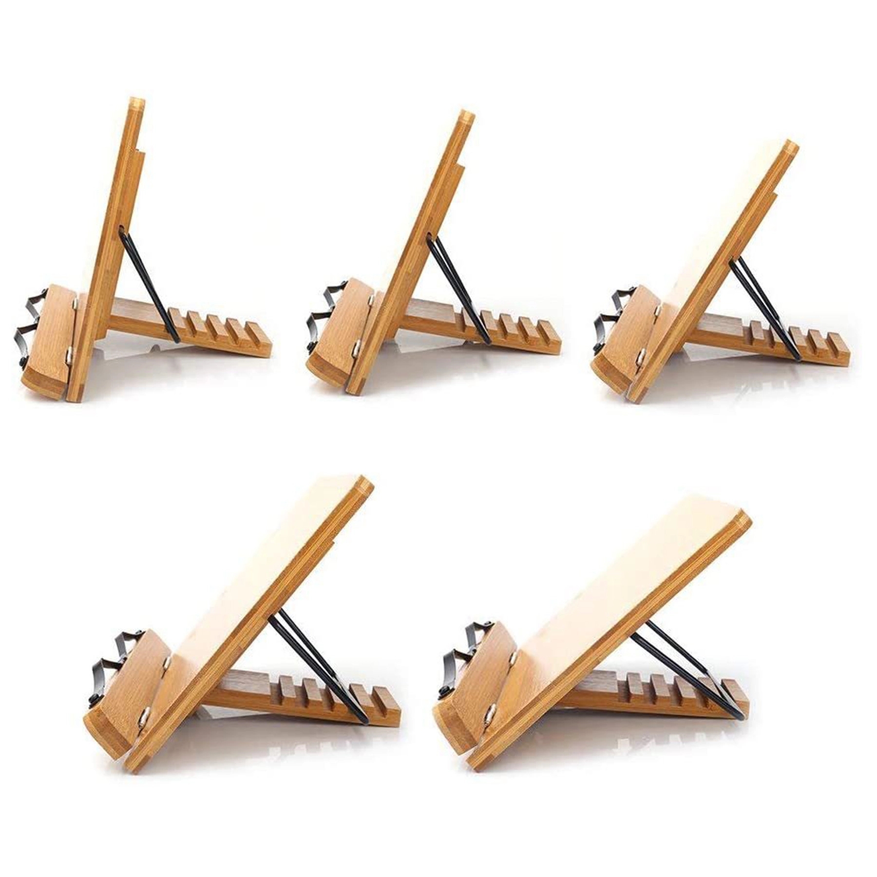 13.4" X 9.5" Adjustable Bamboo Book Stands Cookbook Holder 4