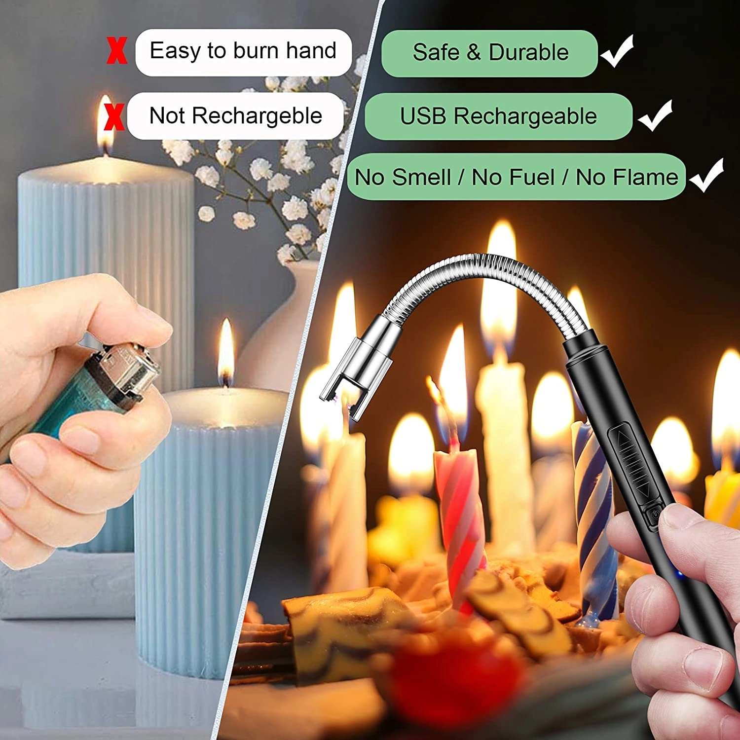 Rechargeable Usb Long Arc Candle Lighters 7