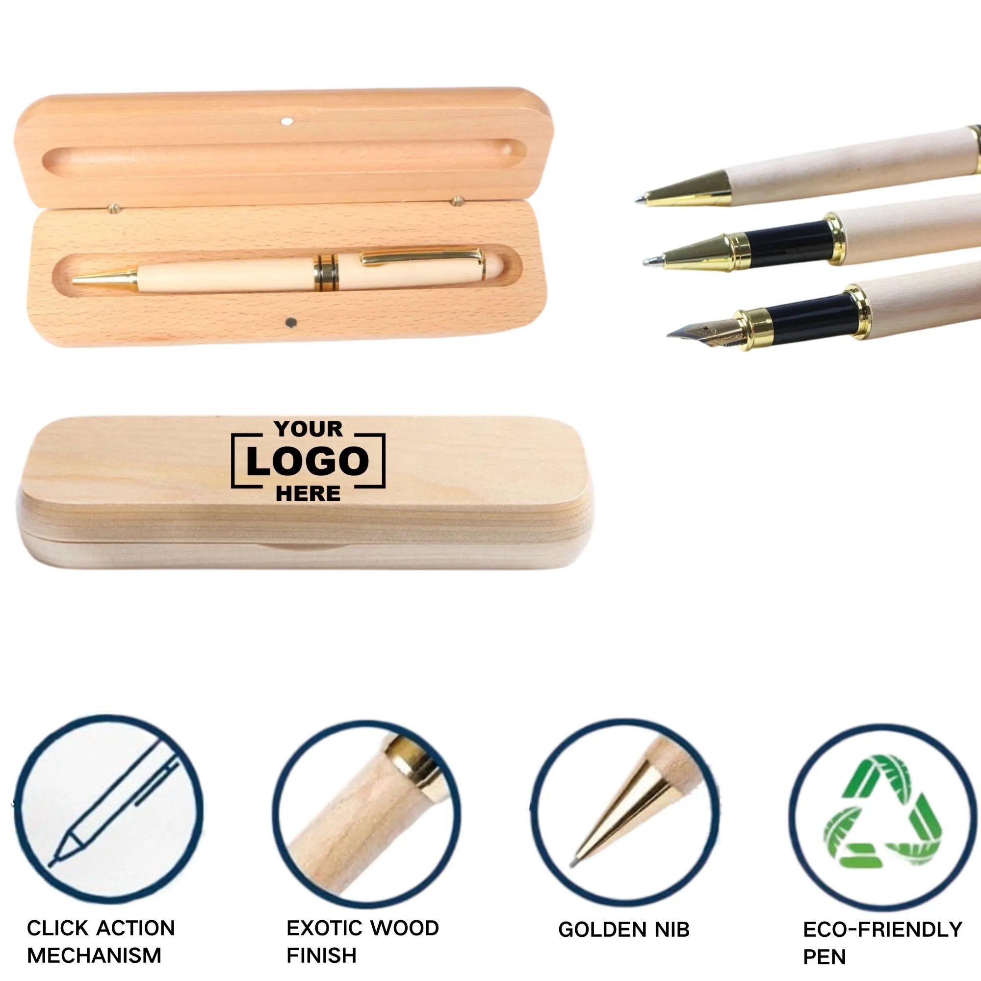 Wooden Ballpoint Pen And Box Set