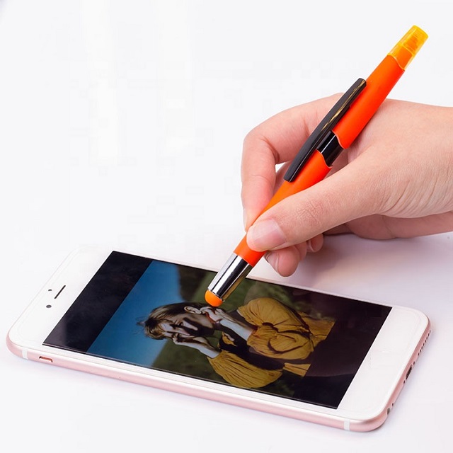 Multi Function Colored Plastic 3 in 1 Ballpoint Pen 9
