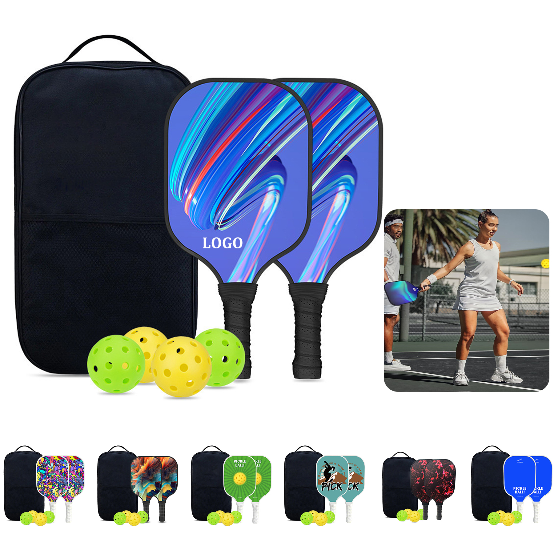 Pickleball Paddles Set 4