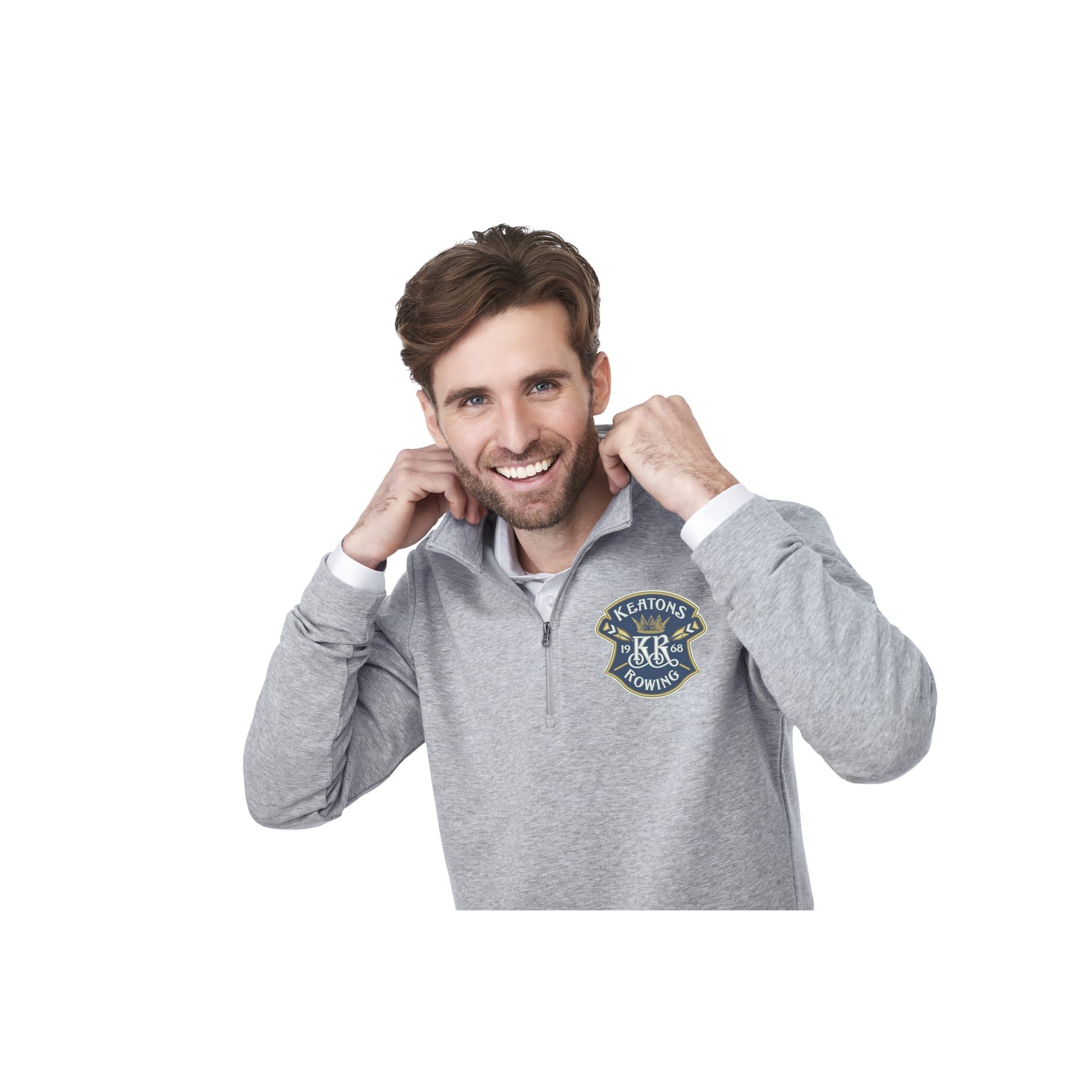 Men's RIGI Eco Knit Quarter Zip, custom hoodie or sweatshirt with logo imprint 83