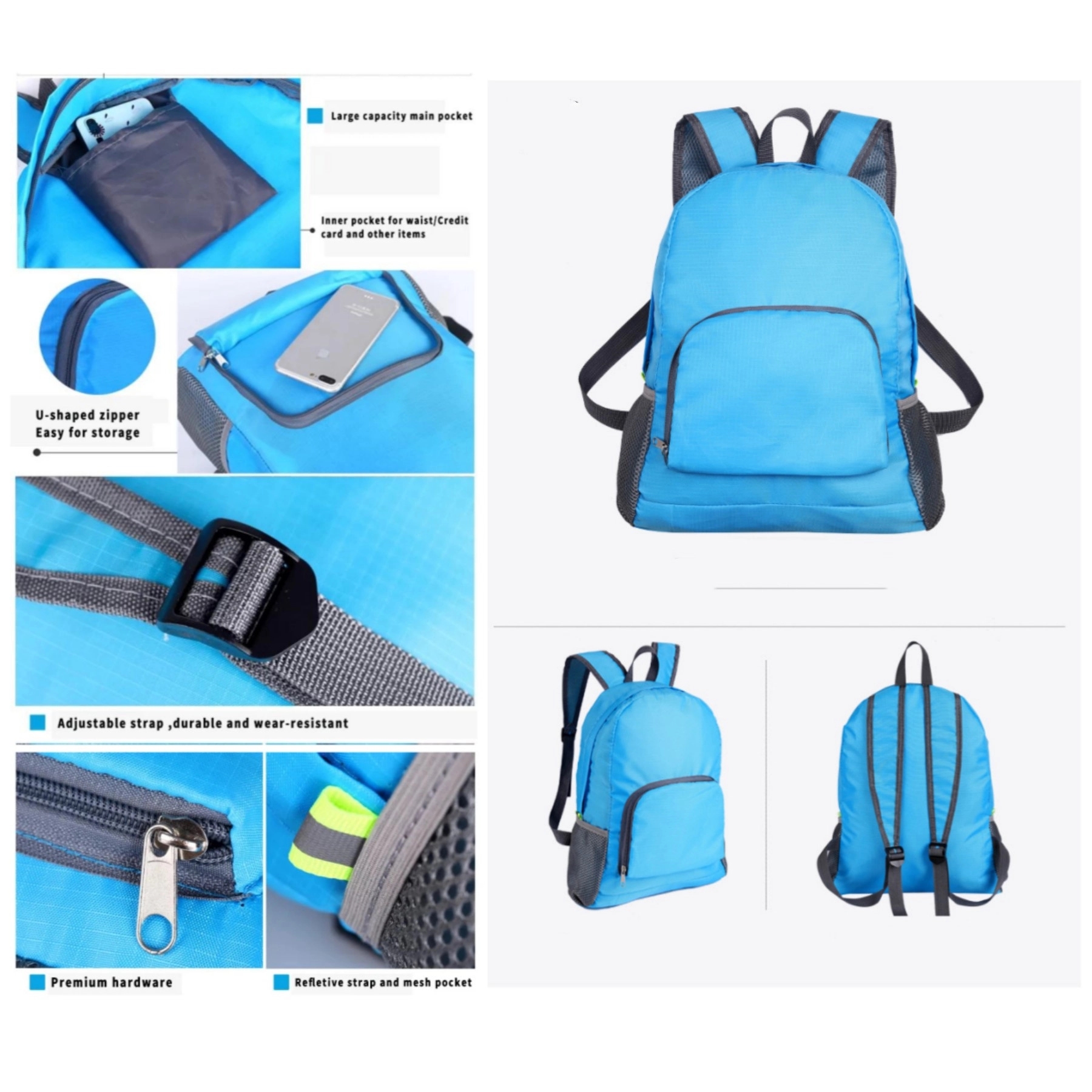 Custom Lightweight Packable Foldable Backpack 1