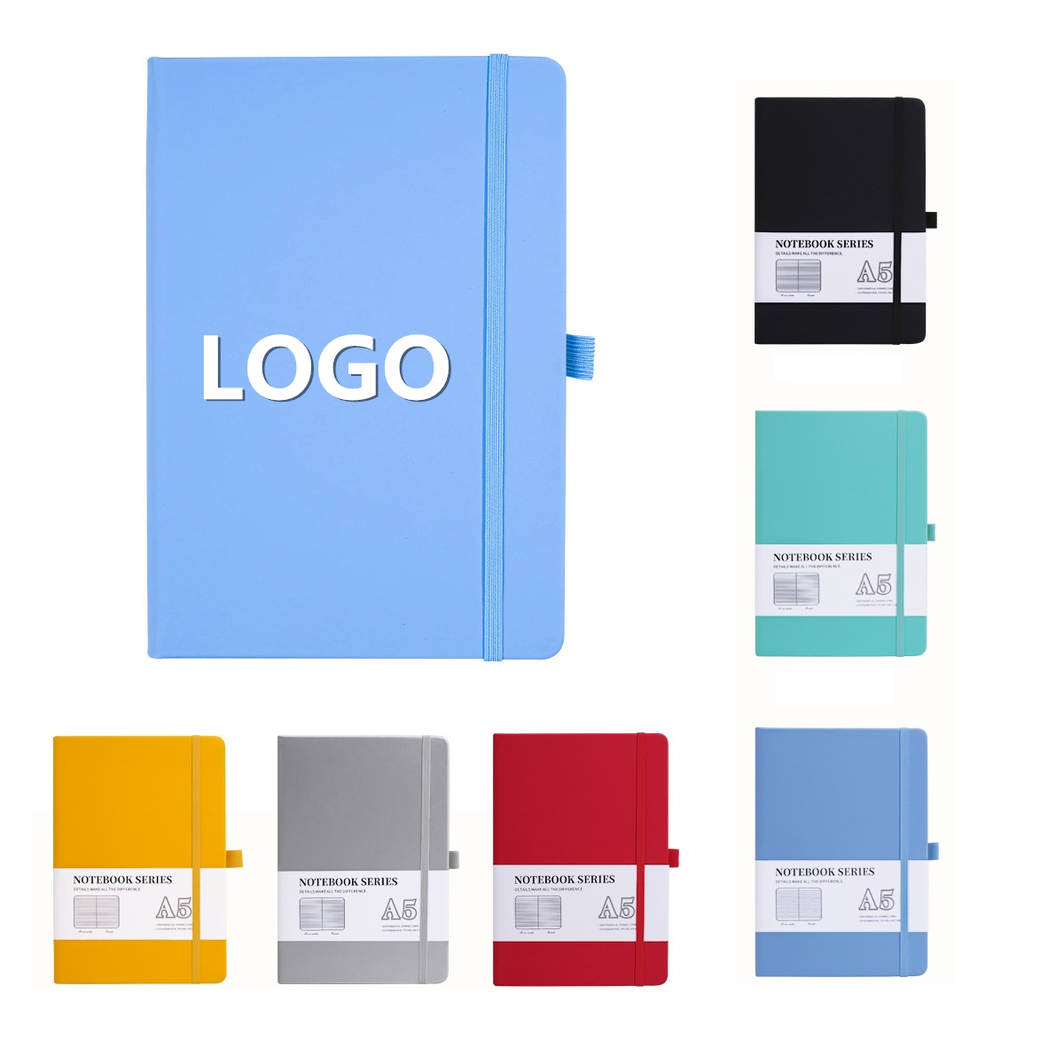 PU A5 Notebook with Elastic Strap and Pen Loop 4