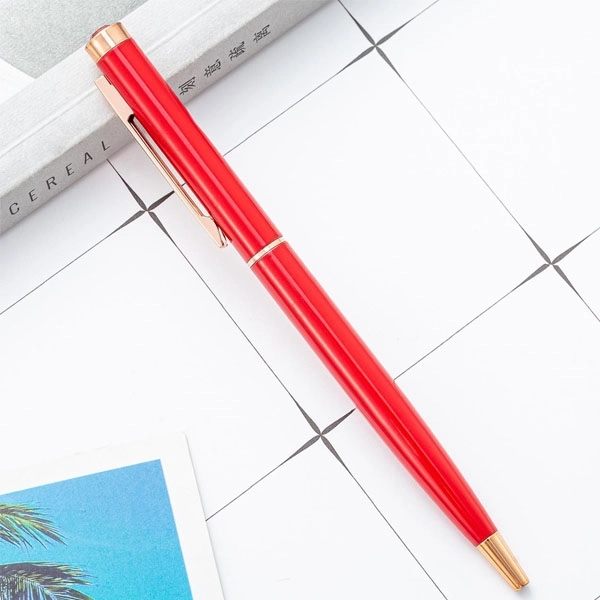 Diamond Top Slim Twist Metal Ballpoint Pen 2