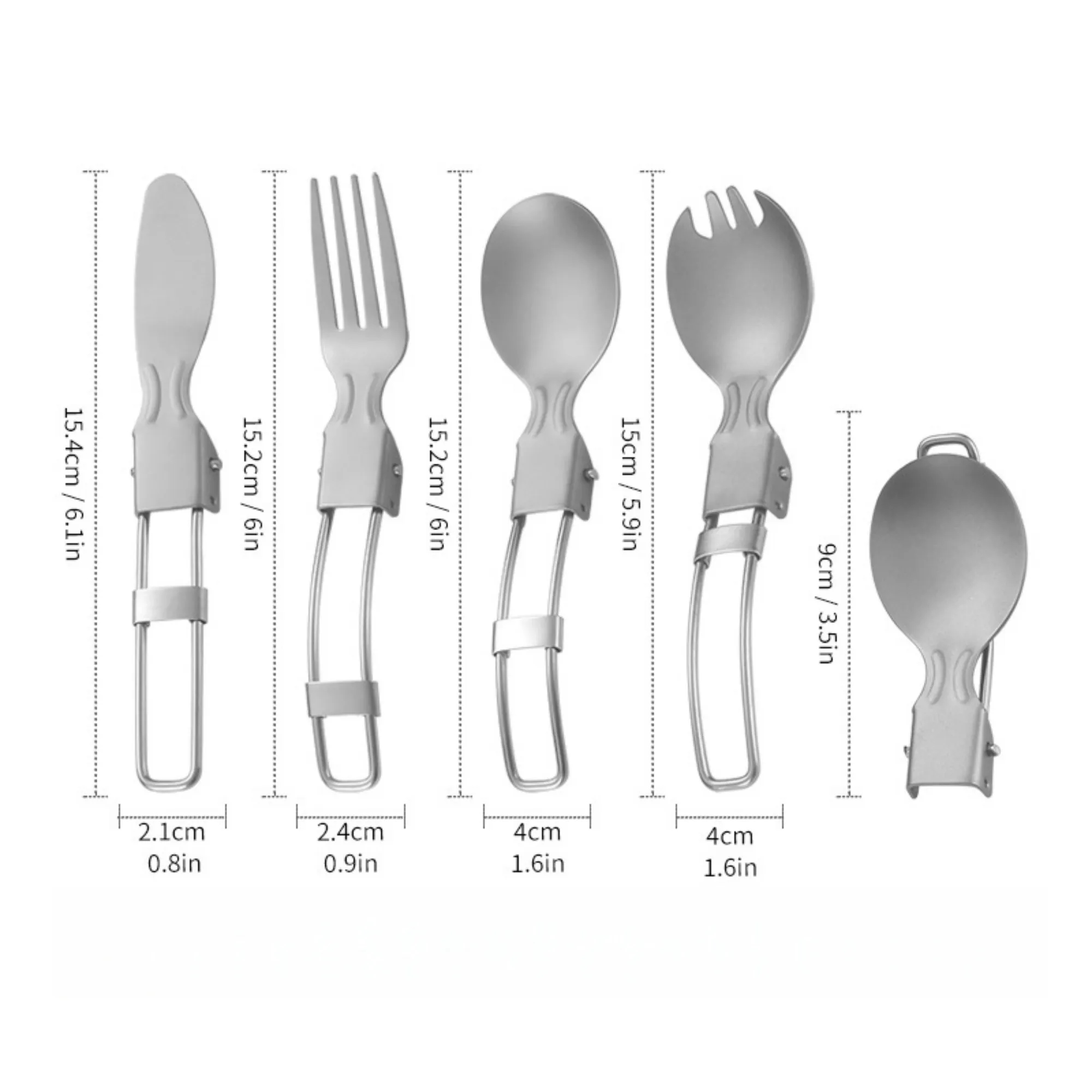 Titanium Stainless Camping Cutlery Set 15