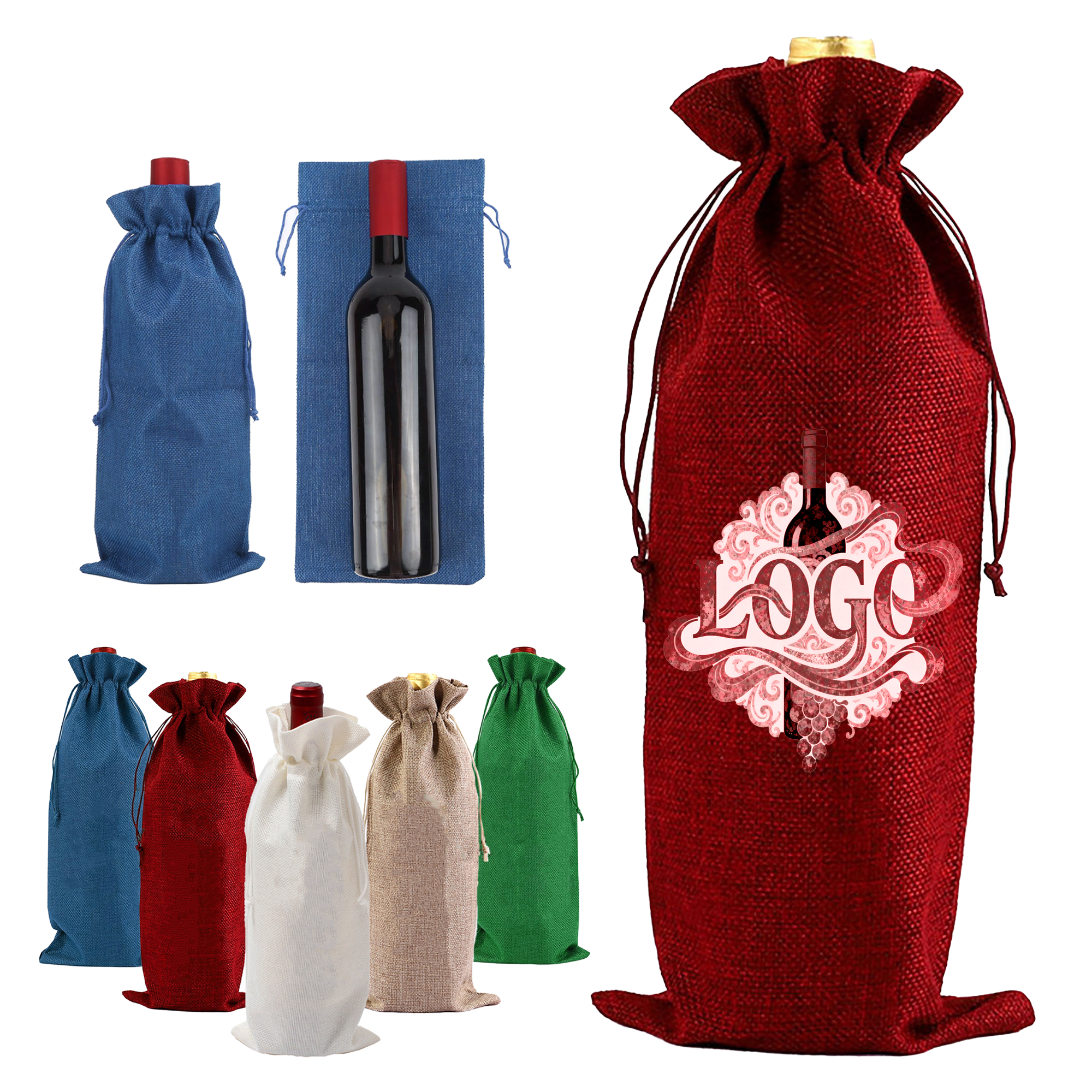 Drawstring Wine Bottle Bag 2