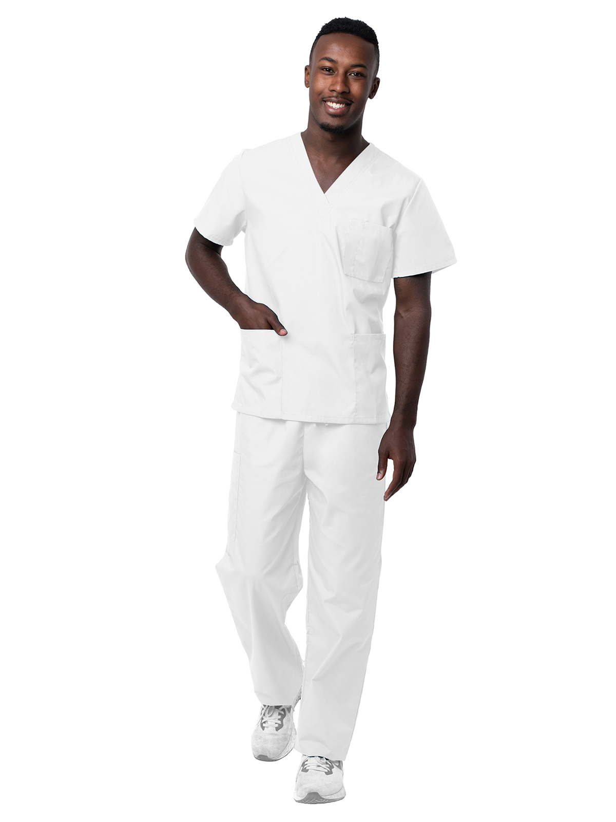 Adar - Sivvan - Unisex V-Neck Top Drawstring Pant Scrub Set 43