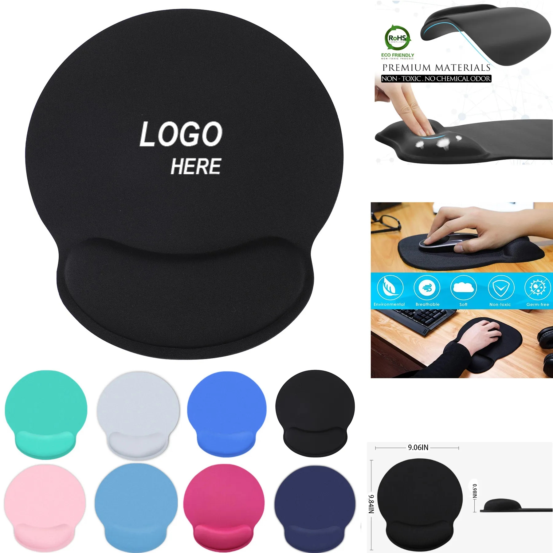 Memory Foam Wrist Rest Mouse Pad 3