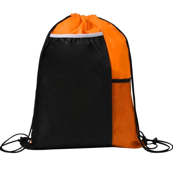 Non-Woven Pocket Sports Pack, custom drawstring bag with logo imprint 1