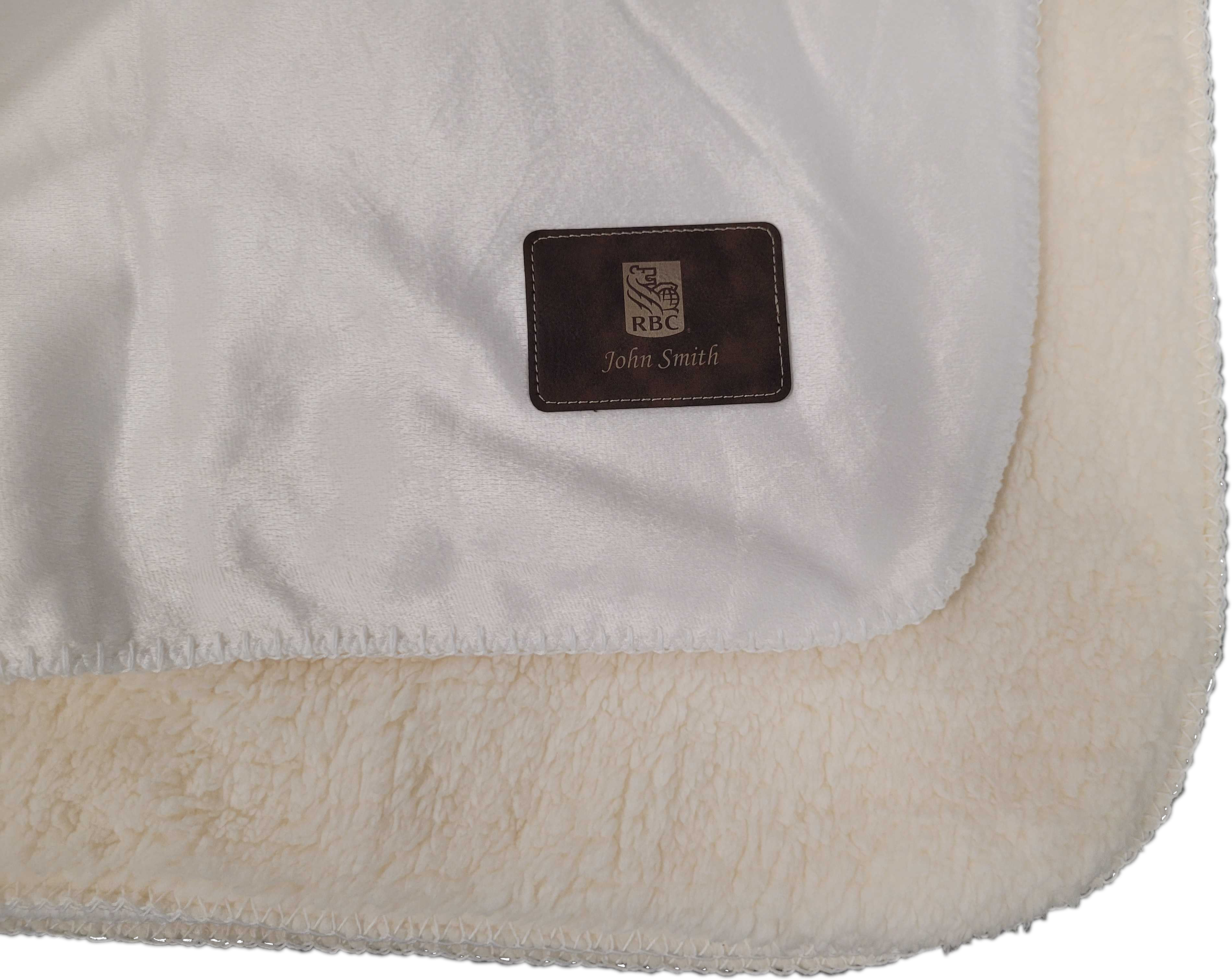 Sherpa Faux Wool Lined Micro Mink Throw, 50x60, with Lasered logo patch, NO SETUP CHARGE 8