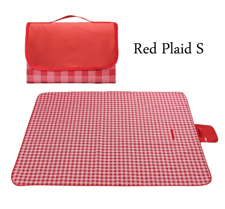 Custom Gift 600D Oxford Fabric Plaid Picnic & Beach Blanket 4