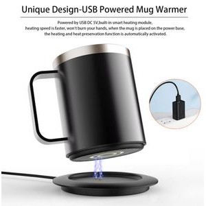 12oz Stainless Steel Smart Heated Coffee Mug Warmer Set 1