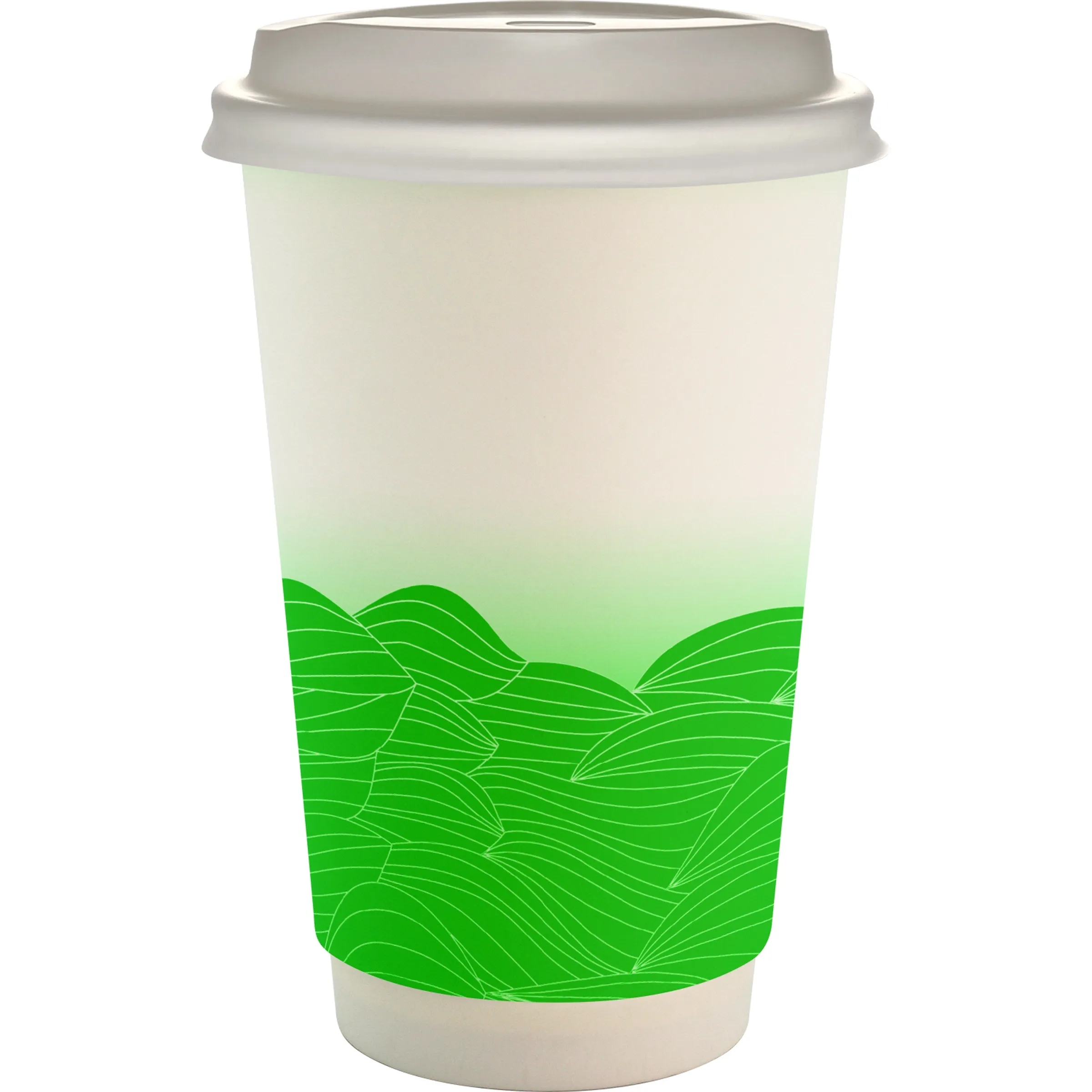 16 oz. Full Color Turbulent Waves Paper Cup With Lid 9