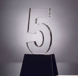 Years Of Service In Black And Clear Crystal 10