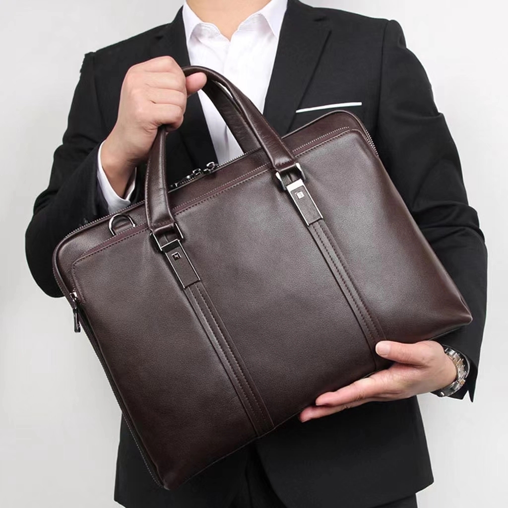 Vintage Genuine Cowhide Briefcase Messenger Bag 3