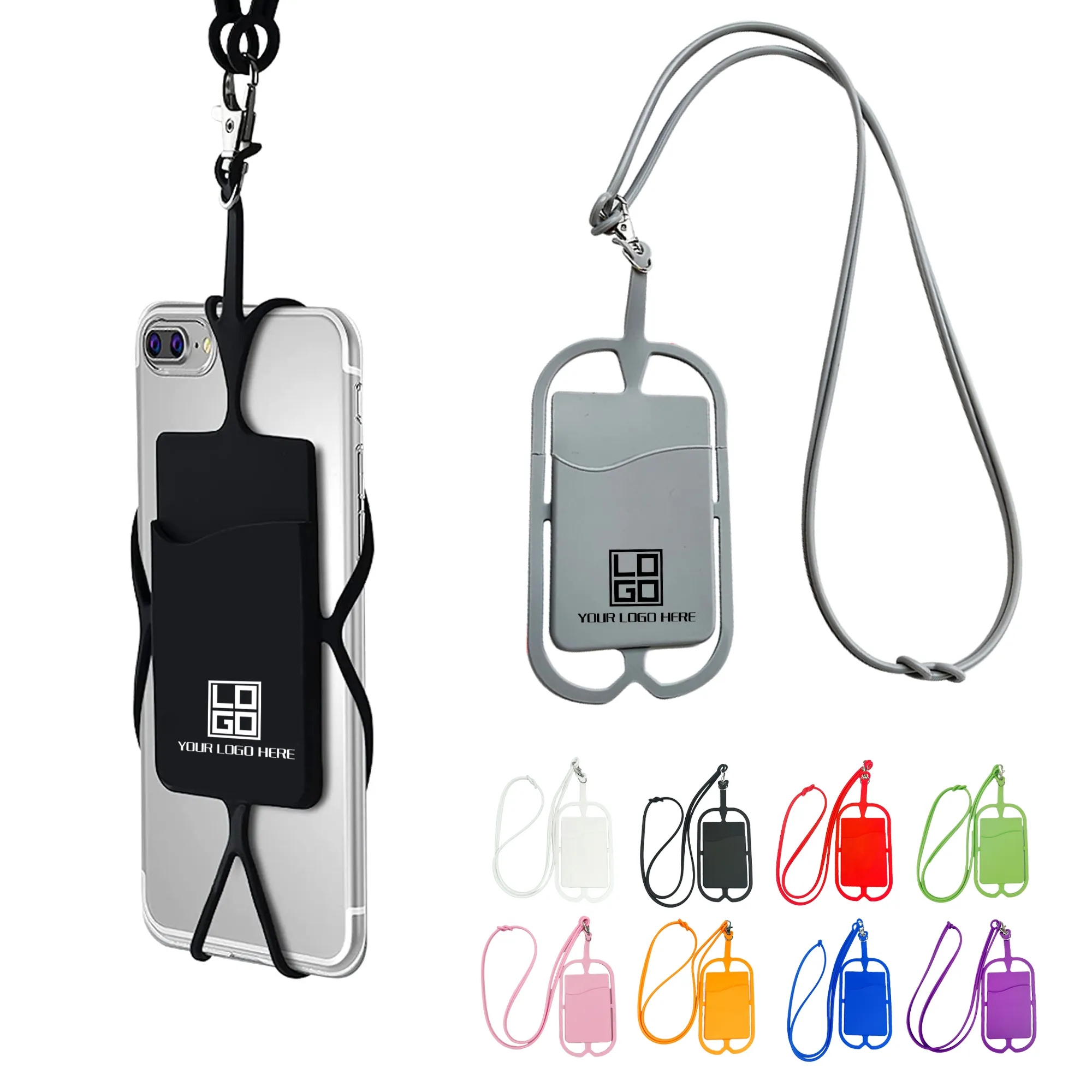 Silicone Mobile Phone Lanyard Card Holder