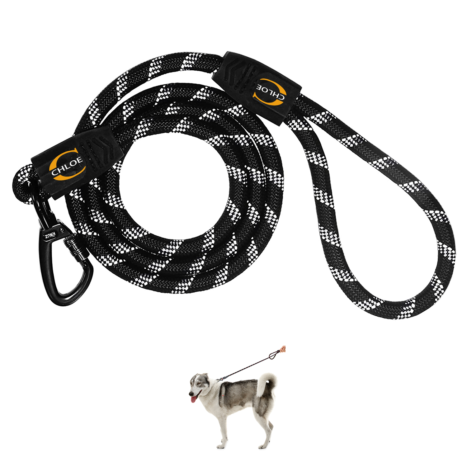 Dog Leash with Padded Handle & Reflective Threads 4