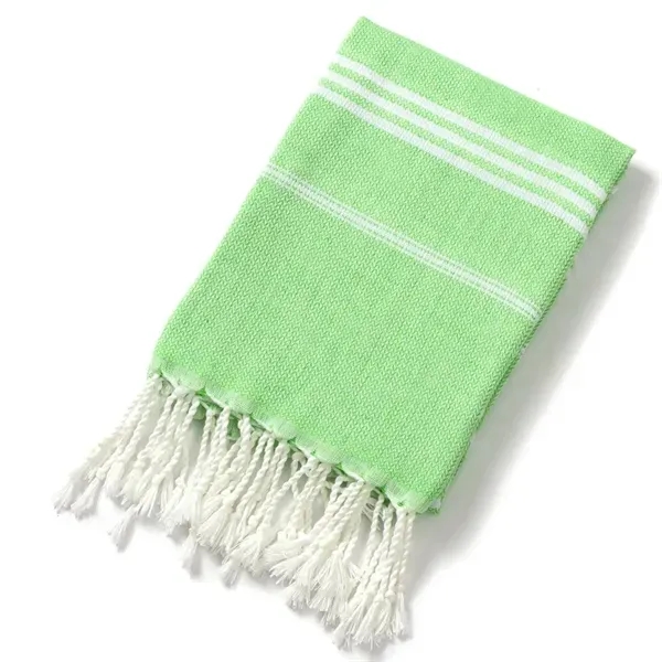 Fringed Jacquard Striped Bath Towel - Poly-Cotton Blend 3