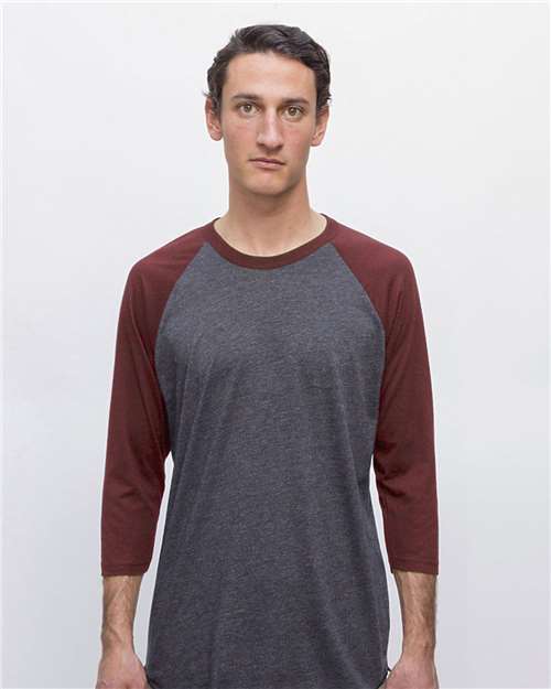 Unisex USA-Made Three-Quarter Sleeve Raglan Baseball T-Shirt - FF53 8