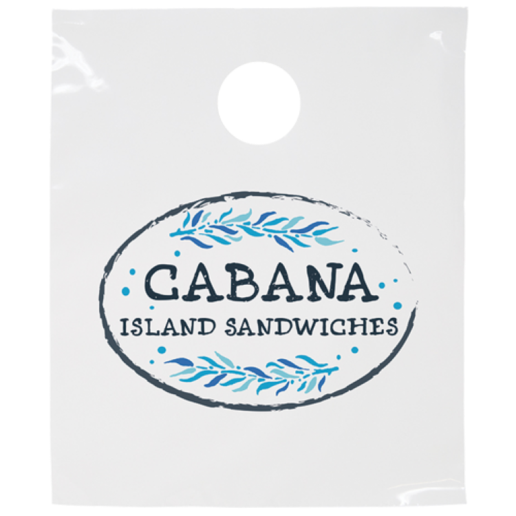 Digital Full Color 1-Sided White Plastic Doorknob Bag (7.5" x 9")