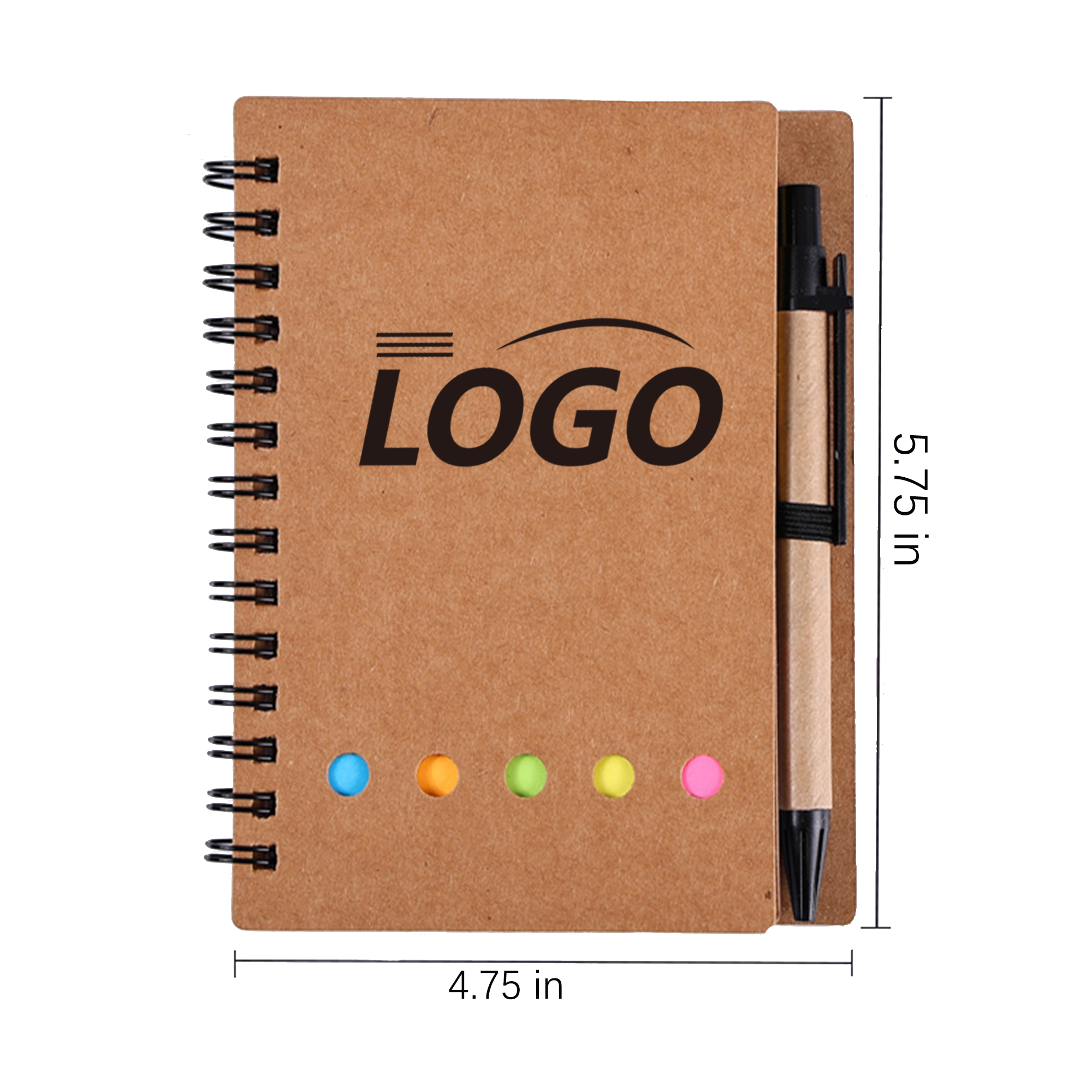 Wirebound Notebook With Sticky Pads And Writing Instrument 5