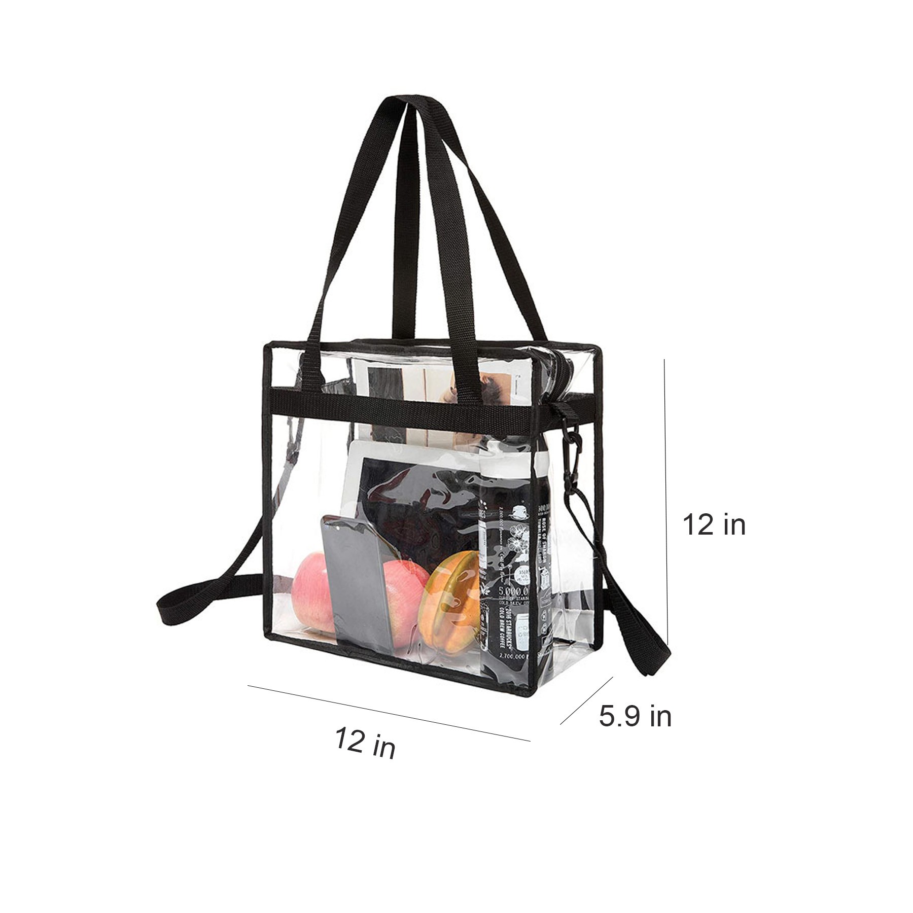 Clear Shoulder Bag with Zipper Closure 4