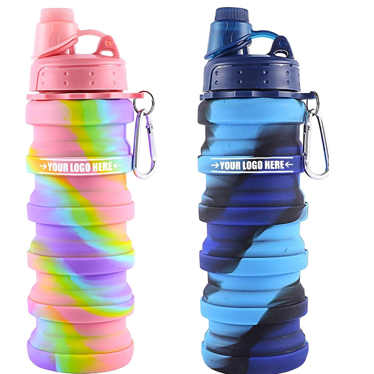 Custom Reusable Silicone Collapsible Sport Water Bottle 10