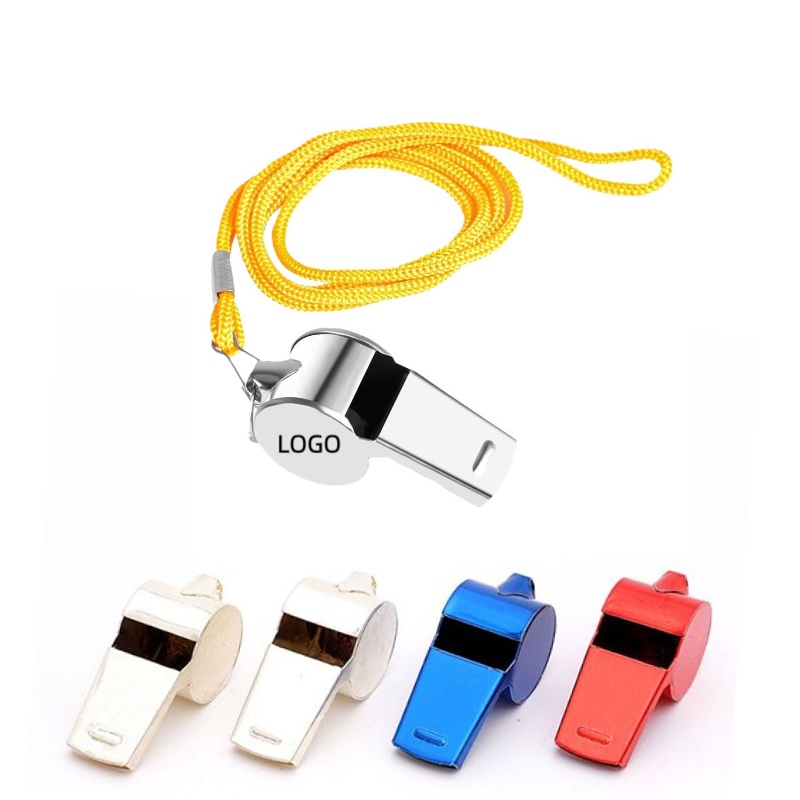 Metal Coach Whistle W/ Lanyard 1