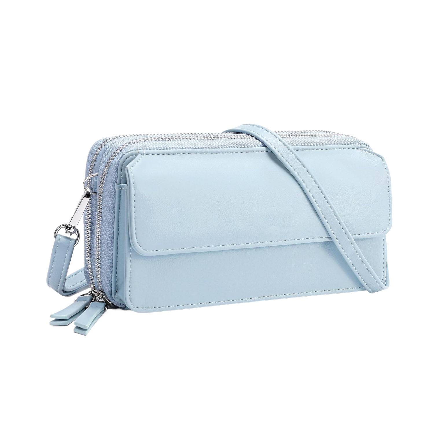 Women Portable RFID PU Leather Crossbody Wallet 3