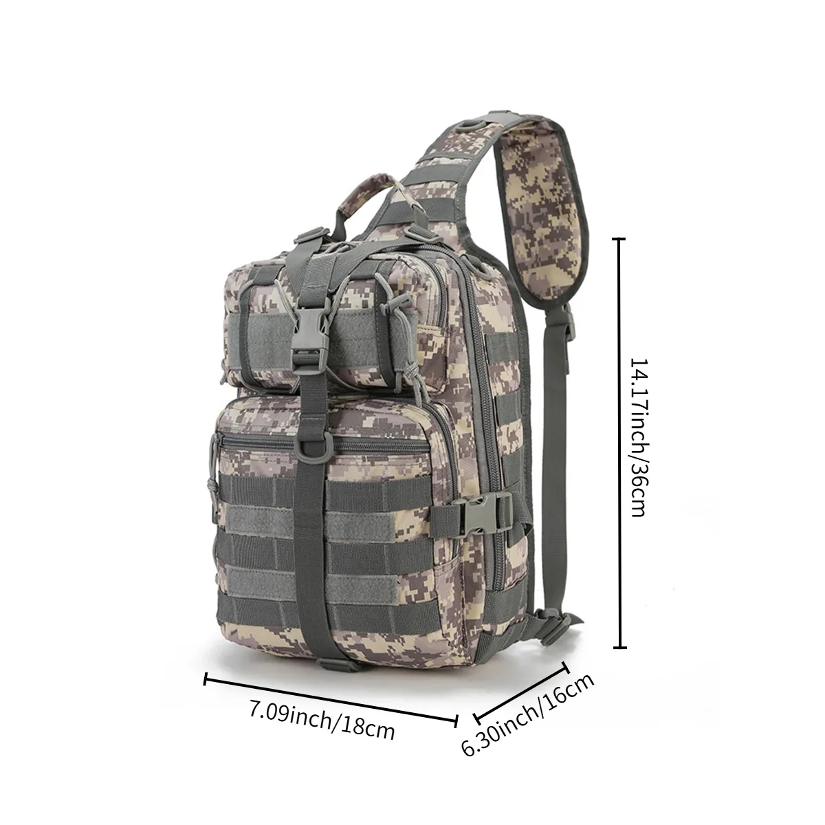Military Tactical Outdoor MOLLE Sling Backpack Crossbody Bag 5