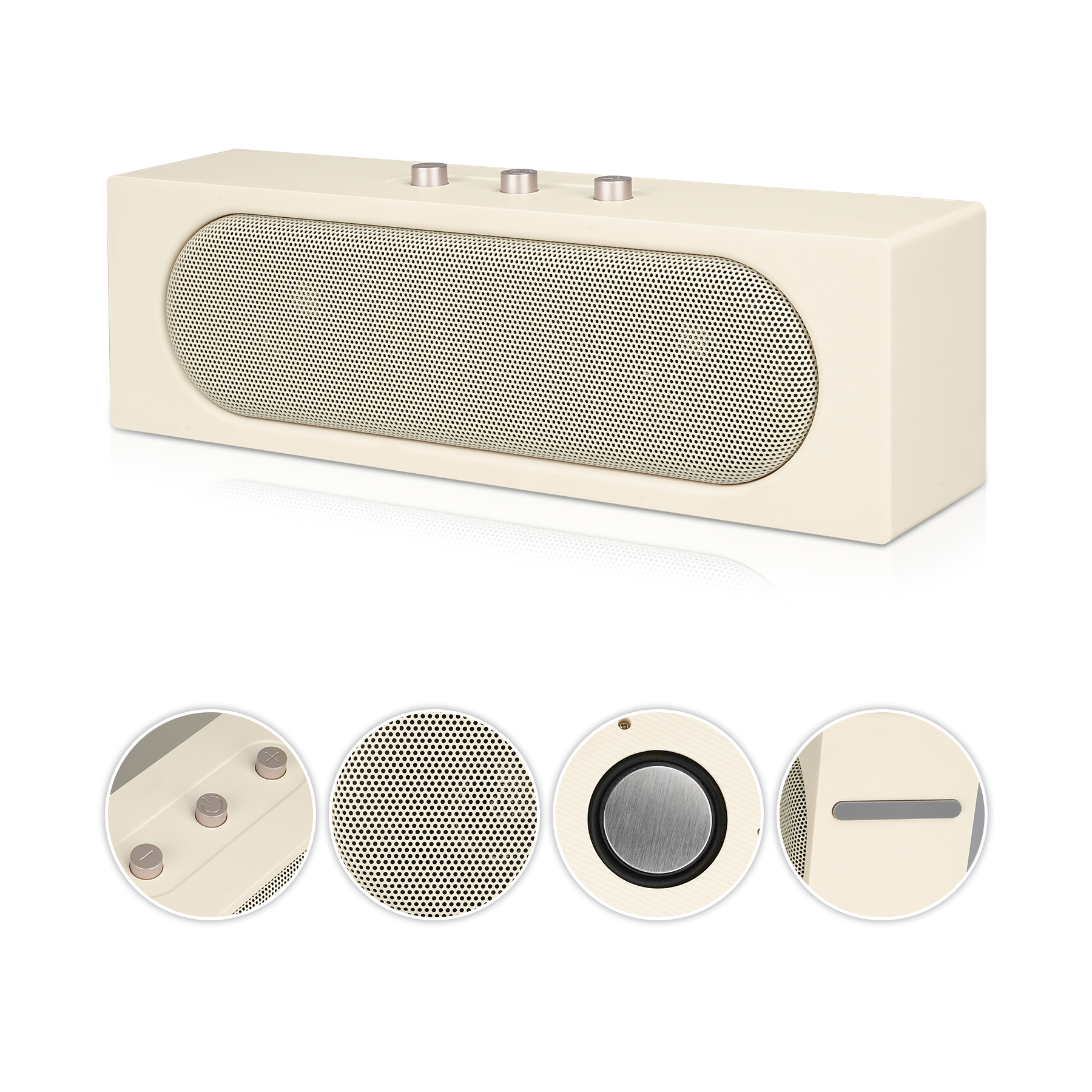 Portable Creamy Retro Soundbar Speaker 4