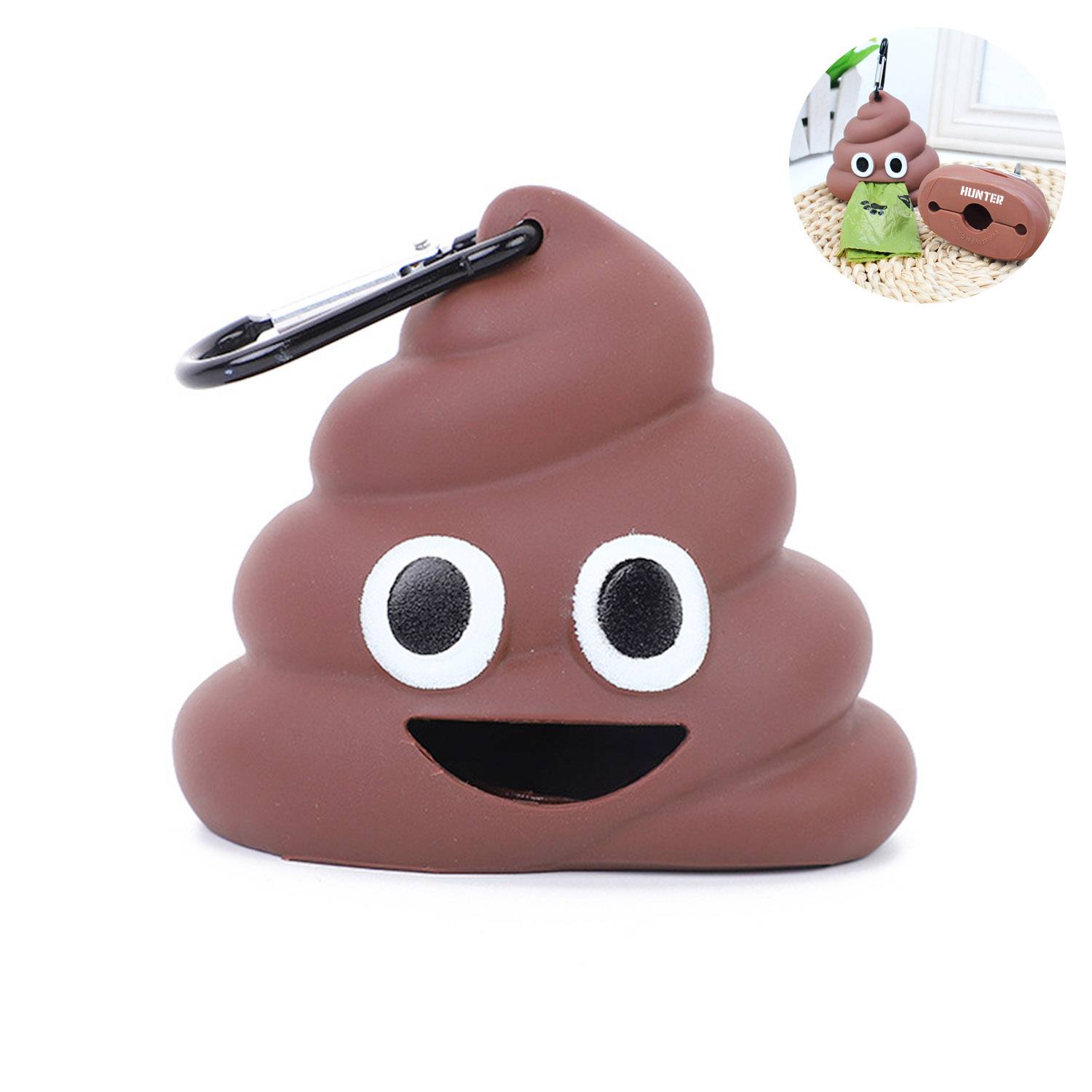 Silicone pet fecal collection bag with keychain