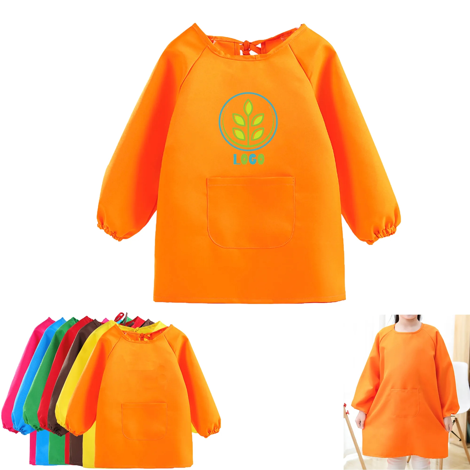 Children Toddler Waterproof Polyester Fabric Apron 1